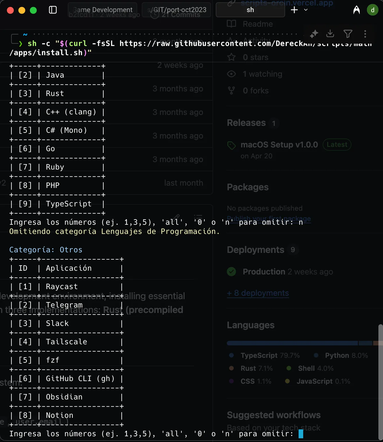 Install Several apps with a command